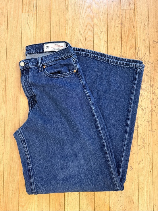 GAP Denim - GAP Women's Classic High-Rise Wide-Leg Dark Blue Jeans
